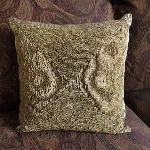 Gold Beaded pillow